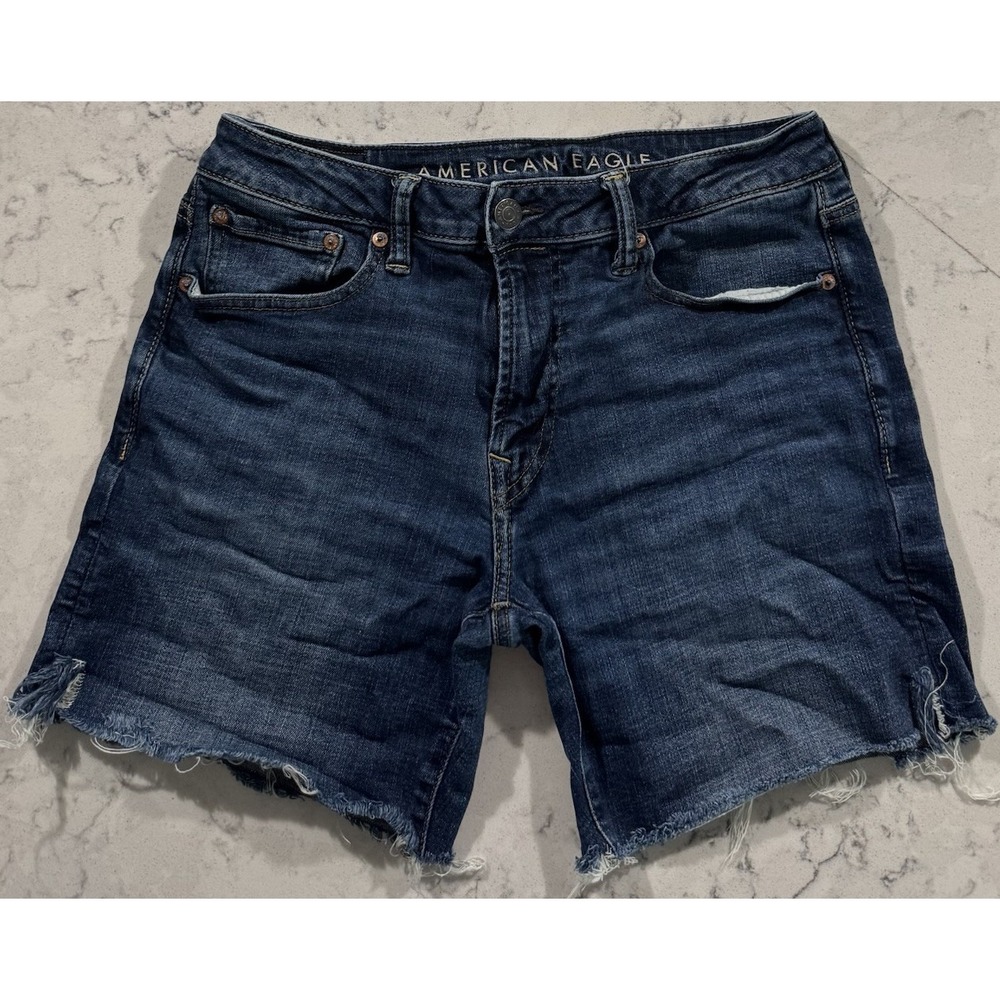 American Eagle Airflex+ Denim Shorts‎ Mens 31 Medium Wash Distressed Jeans Jorts